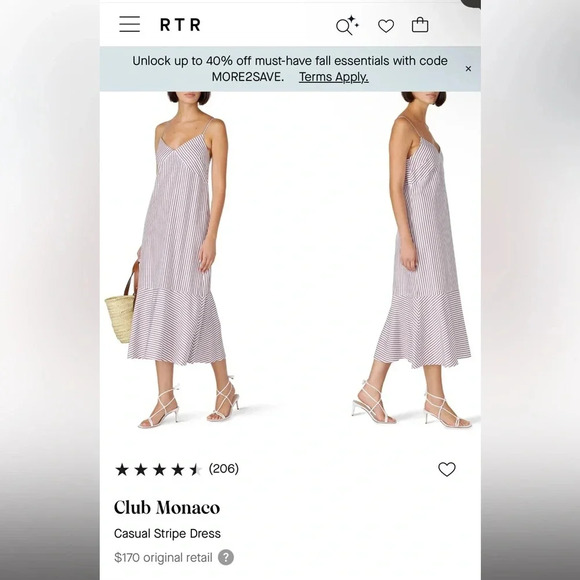 Club Monaco simple stripe dress - Picture 5 of 10